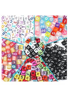 Taiahiro 6mm acrylic square beads, colored English oil-dripping letter beads, DIY jewelry accessories, children's early education handmade beads(50piece/bag)  - Image 2