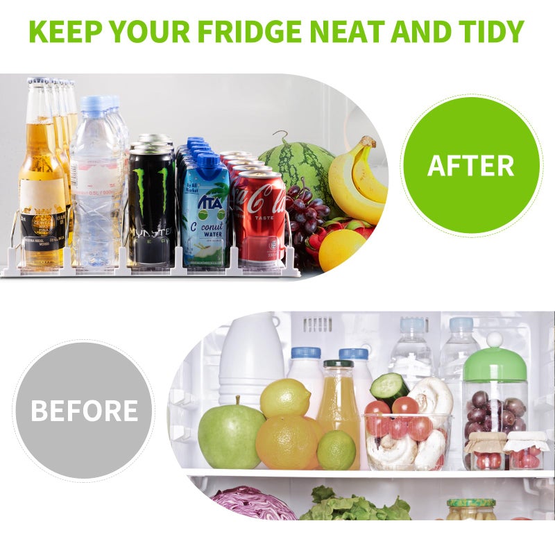 Coanto Drink Organizer for Fridge, Soda Can Dispenser for Refrigerator, Automatic Drink Dispenser for Fridge Holds up to 25 Cans, 5 Row - Image 3