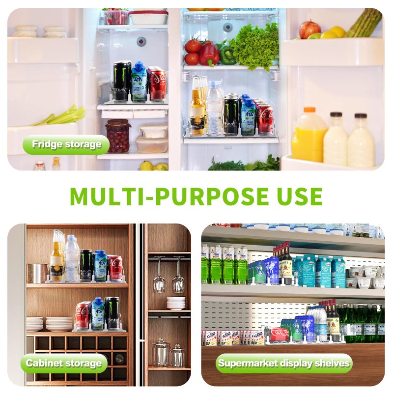 Coanto Drink Organizer for Fridge, Soda Can Dispenser for Refrigerator, Automatic Drink Dispenser for Fridge Holds up to 25 Cans, 5 Row - Image 5