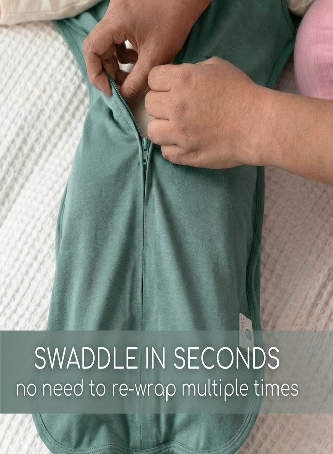 Cocoon Care 0.5 TOG Knitted Bamboo Cotton Arms Up Swaddle Sleeping Pod for Baby | Swaddle Pod for New Born Baby | 0-1 M | Green - Image 3