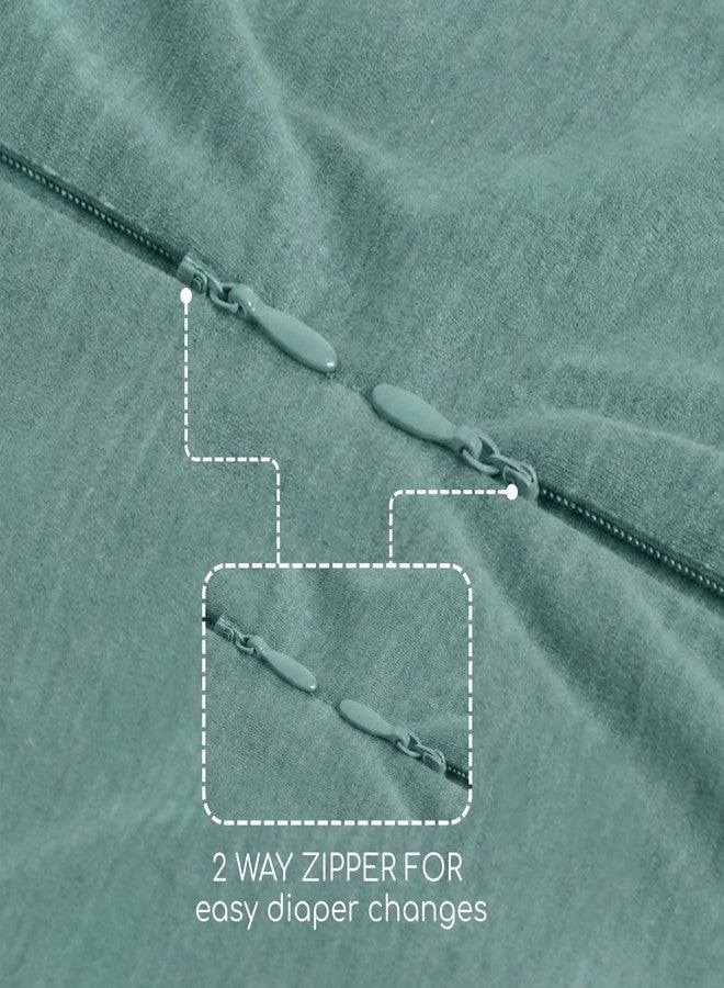 Cocoon Care 0.5 TOG Knitted Bamboo Cotton Arms Up Swaddle Sleeping Pod for Baby | Swaddle Pod for New Born Baby | 0-1 M | Green - Image 4