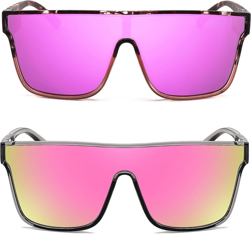 FEISEDY Fashion Flat Top Sunglasses Trendy Oversized Square Shades Women Men UV400 B2996 - Image 4