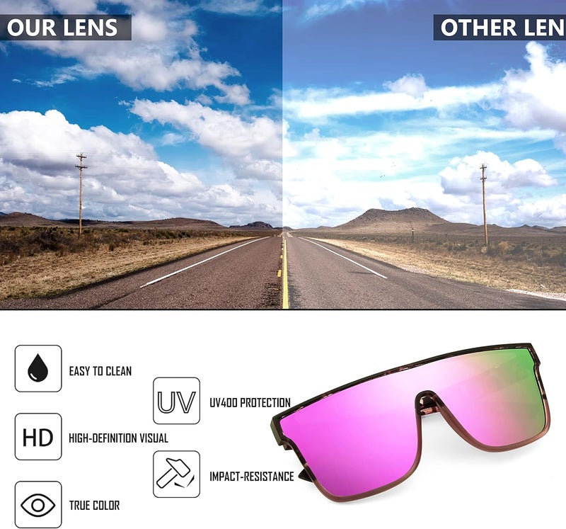 FEISEDY Fashion Flat Top Sunglasses Trendy Oversized Square Shades Women Men UV400 B2996 - Image 5