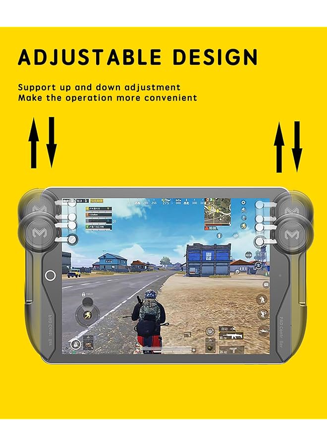 Pubg Controller For Tablet Mzpre 4 Triggers [6 Finger Operation] Sensitive Shoot Aim Trigger Gamepad Grip Support 10 12.9 Inch Ipad & Tablet (Thickness < 10Mm) Black  - Image 5
