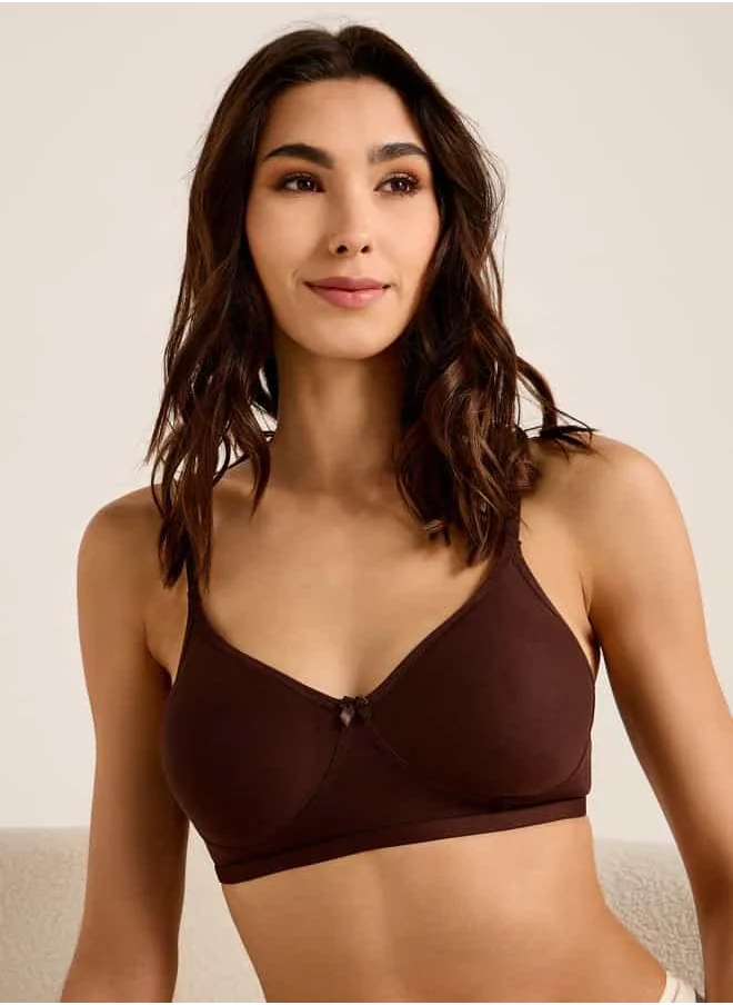 فاف Adjustable Strap Bra with Hook and Eye Closure