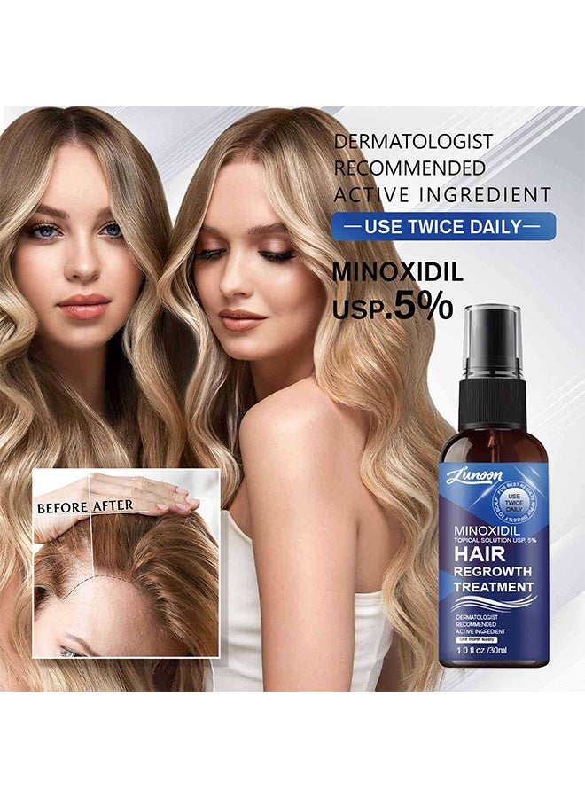 LUNOON Minoxidil Hair Regrowth Treatment - Growth Spray For Men and Women , 5% Minoxidil Hair Serum For Stronger Thicker Longer Hair Help to Stop Thinning and Loss Hair 30ml - Image 2