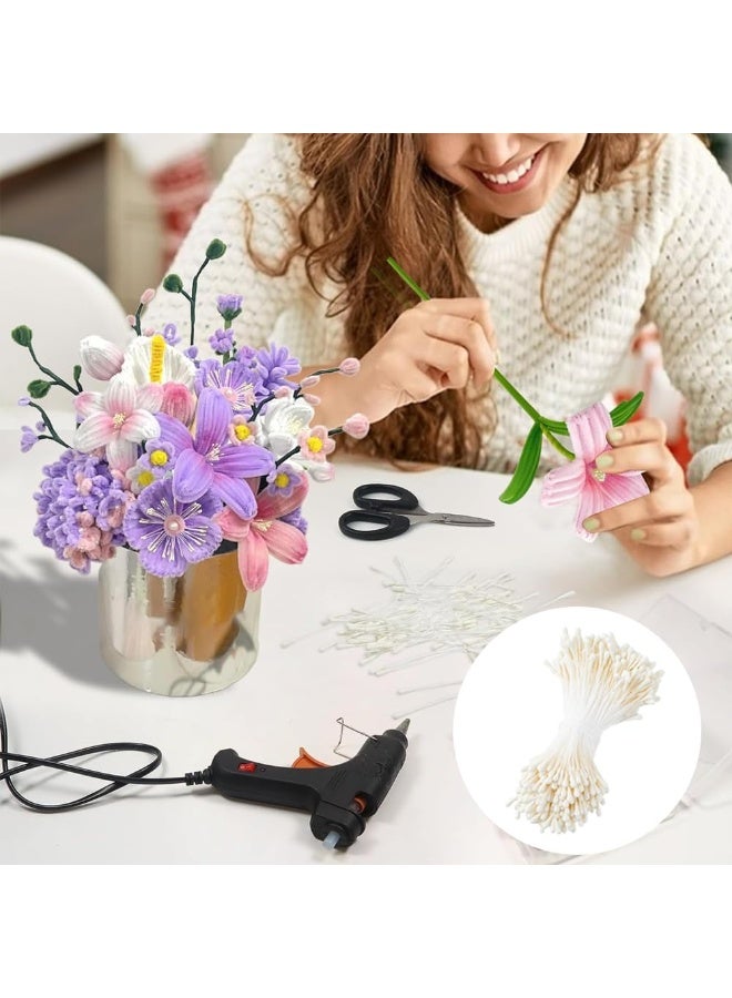 1600 مزدوج رأس الزهور الاصطناعية، 2mm تقليد الزهور النواة المواد اليدوية الصنع، DIY الزهور الحرفية الملحقات، مناسبة لرأس الزفاف وباقة مواد الديكور - Image 2