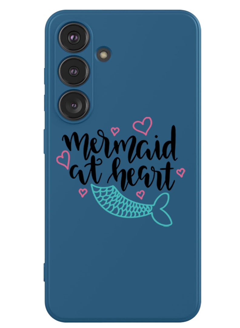 Theodor Protective Slim Fit Case Liquid Silicone Cover with Full Body Protection Anti-Scratch Shockproof Case For Samsung Galaxy S24 Plus (Blue) - Mermaid at heart - Image 1