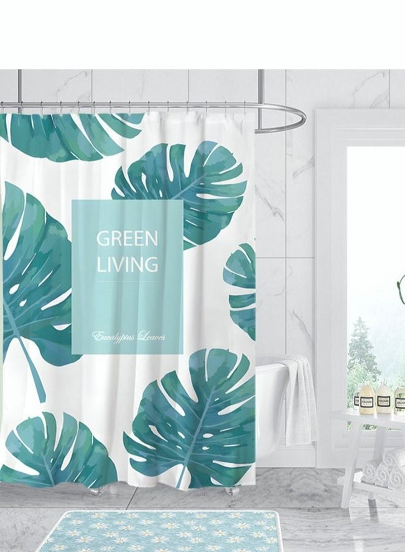 Polyester Printing Shower Curtain 3D Digital Printing Easy to Clean Polyester Material Thickened and Impermeable Machine Washable Warm Shower Curtain Waterproof and Mildew Proof180*200CM - Image 1