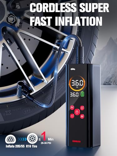 GOOLOO AP150 PRO Tire Inflator Portable Air Compressor, Upgraded UI Color LED Screen & 4X Faster Car Air Pump with Pressure Gauge, 12V Electric Tire Pump with Auto Shut-off for Car,Bike,Ball - Image 3