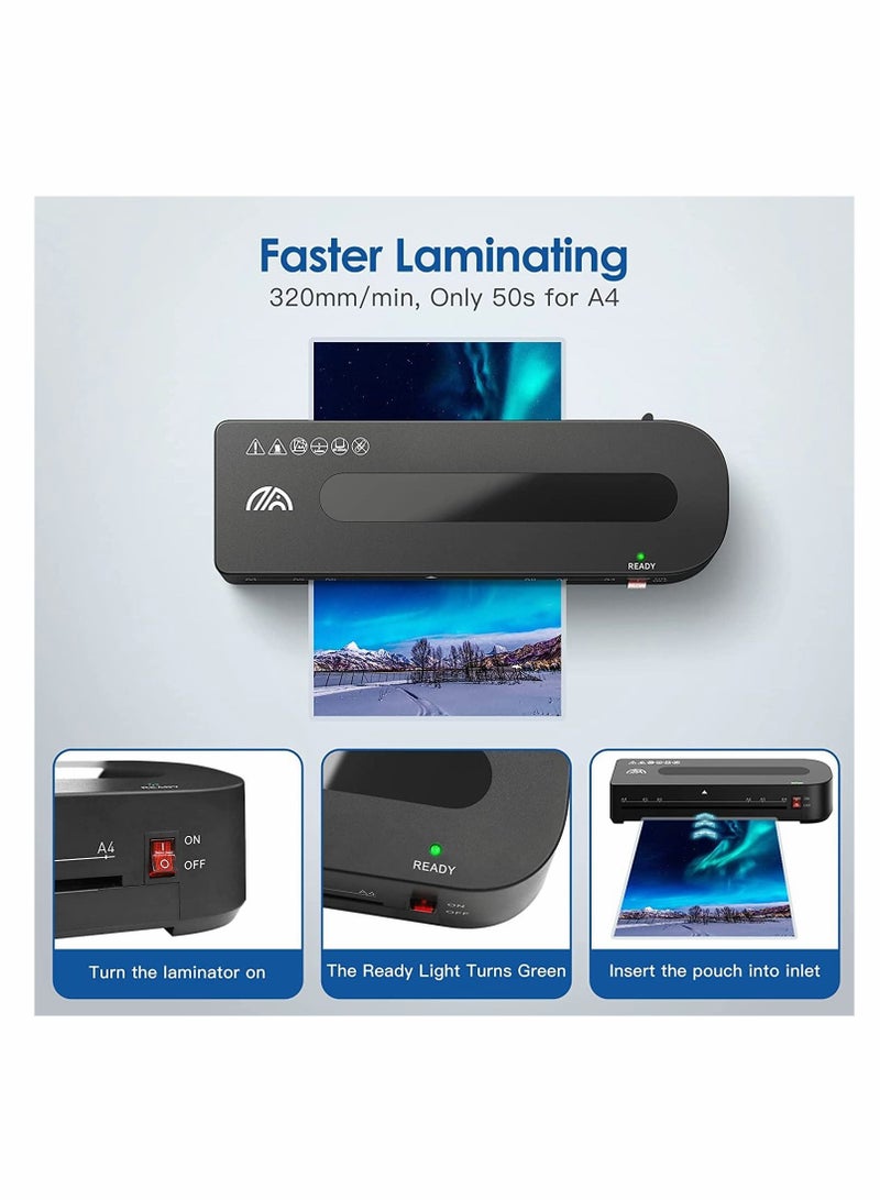 Laminator Machine, KASTWAVE A4 with 30 Laminating Pouches Machine A5 A6 Set - Image 3