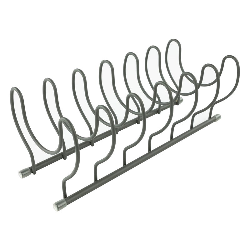 Spectrum Spectrum Diversified Euro Kitchen Lid Organizer for Plates Cutting Boards Bakeware Cooling Racks Pots  Pans Serving Trays and Reusable Containers Industrial Gray Model28676 