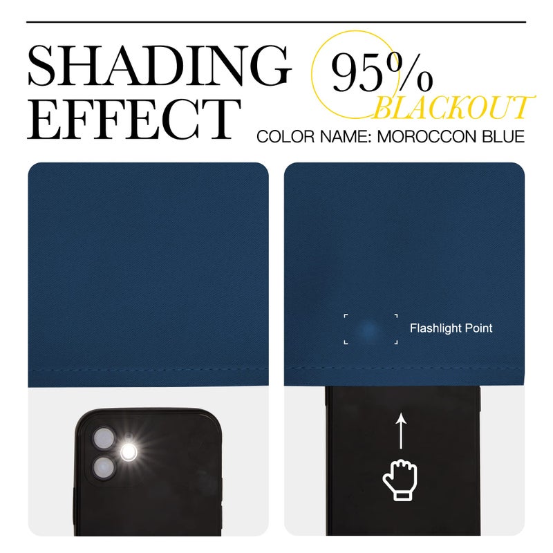 NICETOWN 84 inches Blackout Curtains for Office and Theater  Thermal Insulated Solid Grommet Drapes for Living Room (Moroccan Blue  1 Pair  42 inches Wide) - Image 5