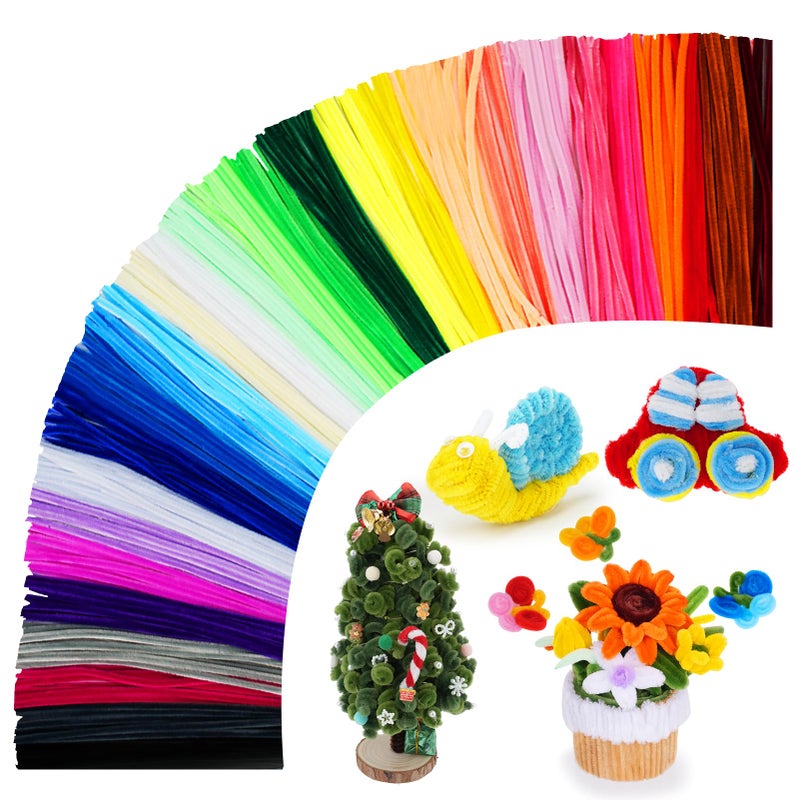Anyeve 1600 PCS Pipe Cleaners, Pipe Cleaners Bulk 48 Colors, Chenille Stems for Flowers DIY Art Creative Crafts Decorations Colorful Thick Pipe Cleaners Craft Supplies for Christmas Halloween Birthday Gift - Image 1
