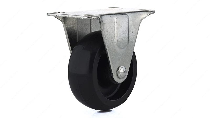 TruGuard F25827 Polypropylene Caster Wheel, 2-Inch (50 mm), Black, Lightweight Impact-Resistant Non-Marking Wheel, Chemical Resistant to Water, Solvents and Acids, Zinc Frame Finish, General Duty