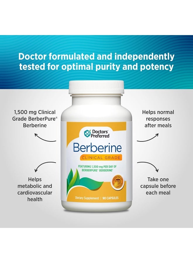 DOCTORS PREFERRED Berberine Clinical Grade Supplement - Doctor Formulated | 1500 mg per Daily Serving | 30-Day Supply - Image 4