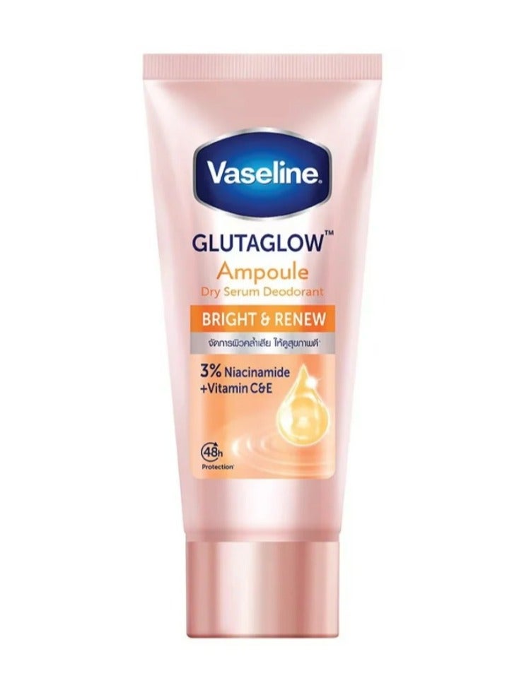 Vaseline GlutaGlow Ampoule Dry Serum Deodorant Bright & Renew – 48H Protection with 3% Niacinamide & Vitamin CE