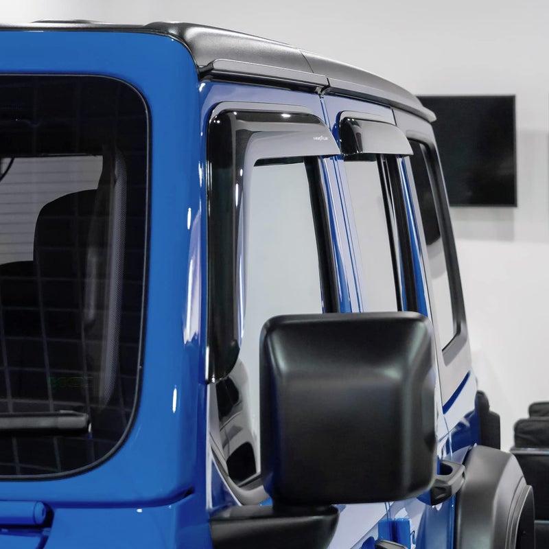 Goodyear Shatterproof Side Window Deflectors for Jeep Wrangler JL 2018-2026/Jeep Gladiator 2020-2026, Tape-on Rain Guards, Window Visors, Vent Deflector, Vent Visor, Car Accessories, 4 pcs- GY003198LP - Image 5