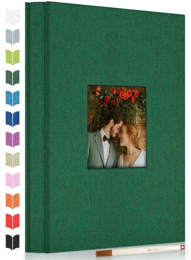 Artfeel ألبوم صور Artfeel ذاتي اللصق، مناسب للصور بمقاسات 3x5، 4x6، 5x7، 8x10، غلاف من الكتان 40 صفحة مع نافذة عرض، كتاب صور يمكنك صنعه بنفسك، هدية مثالية للعائلة والسفر وحفلات الزفاف وحفلات استقبال المولود الجديد - Image 1
