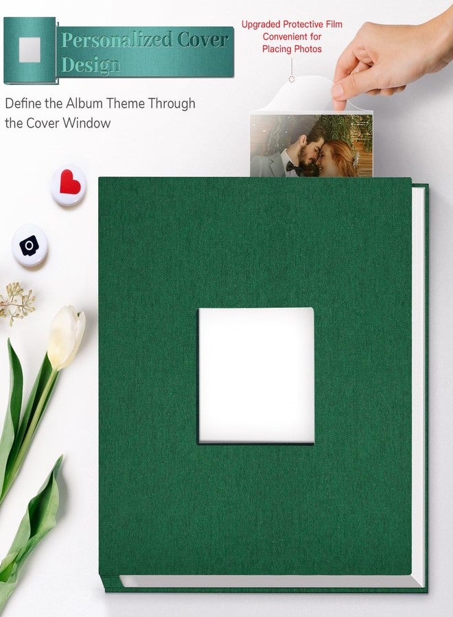 Artfeel ألبوم صور Artfeel ذاتي اللصق، مناسب للصور بمقاسات 3x5، 4x6، 5x7، 8x10، غلاف من الكتان 40 صفحة مع نافذة عرض، كتاب صور يمكنك صنعه بنفسك، هدية مثالية للعائلة والسفر وحفلات الزفاف وحفلات استقبال المولود الجديد - Image 2