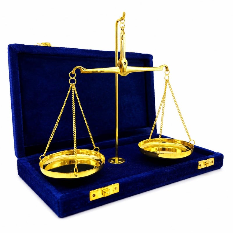 THOR INSTRUMENTS Vintage Brass Apothecary Scale with Purple Box Weight Scale Home Decor Antique Weight Balancing Scale Taraju Showpiece Levels Measuring Tool with Weight Balance - Image 2