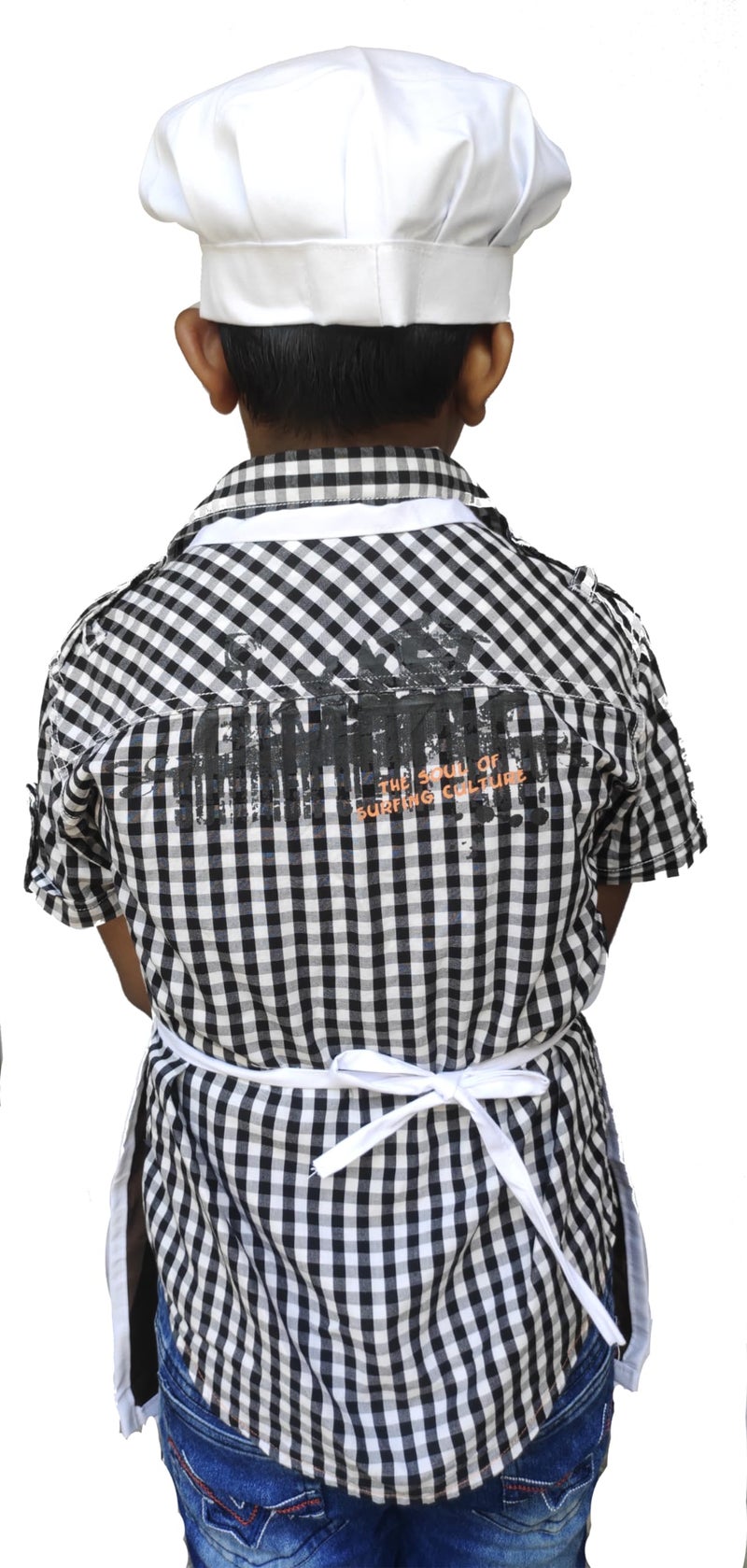 Switchon Polyester Waterproof Adjustable Kids Multi purpose Cooking Apron with a chef cap School Apron - Proudly made in india (White, 6Yrs to 11 Yrs) - Image 3