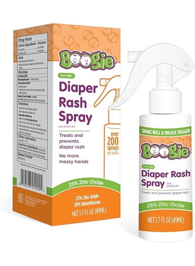 Boogie Diaper Rash Cream Spray Bottoms, Travel Friendly No-Rub Touch Free Application for Sensitive Skin, from The Maker of Wipes, Over 200 Sprays per Bottle, 1.7 oz - Image 1
