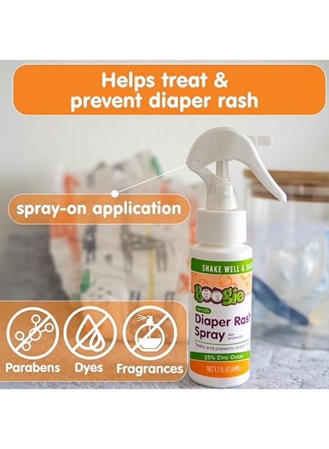 Boogie Diaper Rash Cream Spray Bottoms, Travel Friendly No-Rub Touch Free Application for Sensitive Skin, from The Maker of Wipes, Over 200 Sprays per Bottle, 1.7 oz - Image 3