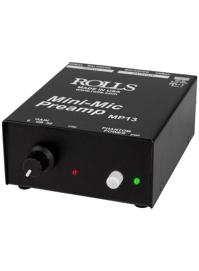 rolls Mini Microphone Preamp, Black (MP13) - Image 1