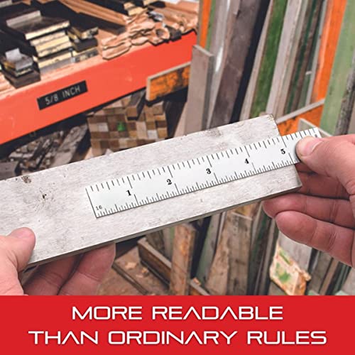 Starrett Full Flexible Steel Rule with Satin Chrome Finish, Quick Reading, and Inch Graduation - 4R Graduation, 6" Length, 1/64" Thickness - C304R-6 - Image 5