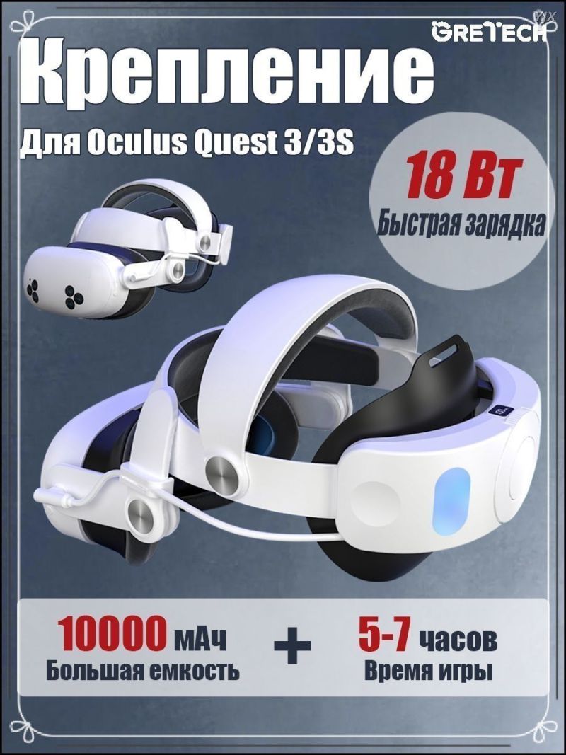 VR Head Adapter 10000mAh Fast Charging - Extended Playtime Oculus Quest 3 Adapter for VR Gamers And Enthusiasts - Image 1