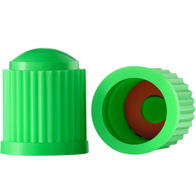 10 Pack Green Plastic Tire Valve Stem Caps with ORing Rubber Seal Universal Schrader Air Valve Cap Stem Covers for Car SUV Truck Motorcycle Bike