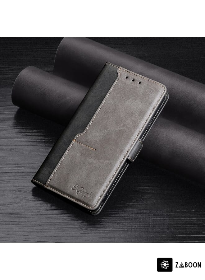 Zaboon Protective Case For Xiaomi Mi 6 Retro Texture Contrast Color Side Buckle Horizontal Flip Leather Case with Holder & Card Slots & Wallet - Image 1