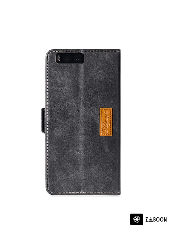 Zaboon Protective Case For Xiaomi Mi 6 Retro Texture Contrast Color Side Buckle Horizontal Flip Leather Case with Holder & Card Slots & Wallet - Image 2