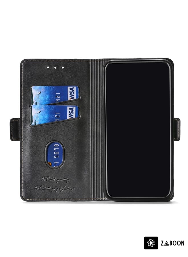 Zaboon Protective Case For Xiaomi Mi 6 Retro Texture Contrast Color Side Buckle Horizontal Flip Leather Case with Holder & Card Slots & Wallet - Image 4