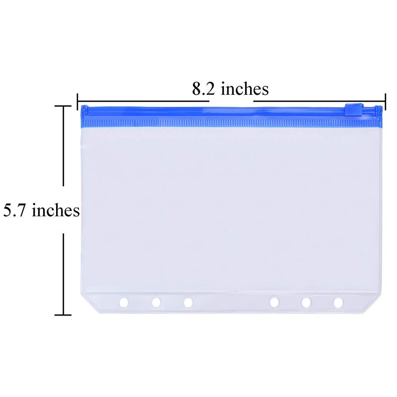 Antner 12PCS A5 Binder Pockets 6-Hole Budget Cash Envelopes for A5 6-Ring Binder, Multicolor Zipper Pouches for Planner Inserts, Money Organizer Bags Savings Challenge Envelopes for Cash Stuffing - Image 2