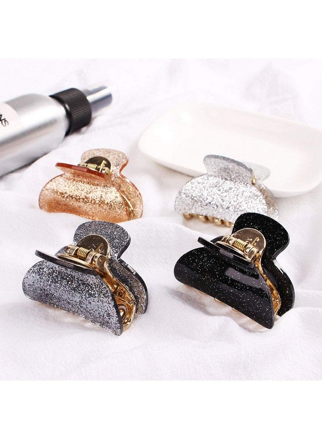 Teensery 4 Pcs Acrylic Hair Claw Clips Glitter Non Slip Hair Barrette Jaw Clamps Ponytail Holder Hair Accessories For Women And Girls - Image 3