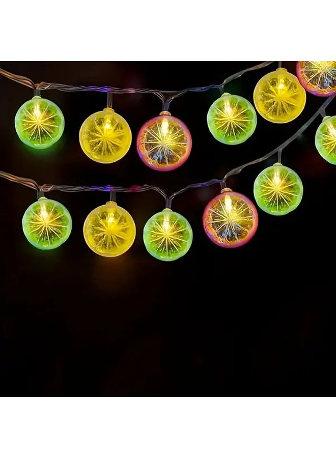 أضواء LED دافئة باللون الأبيض على شكل شرائح الليمون، 10 أضواء لتزيين الأماكن الخارجية - Image 5
