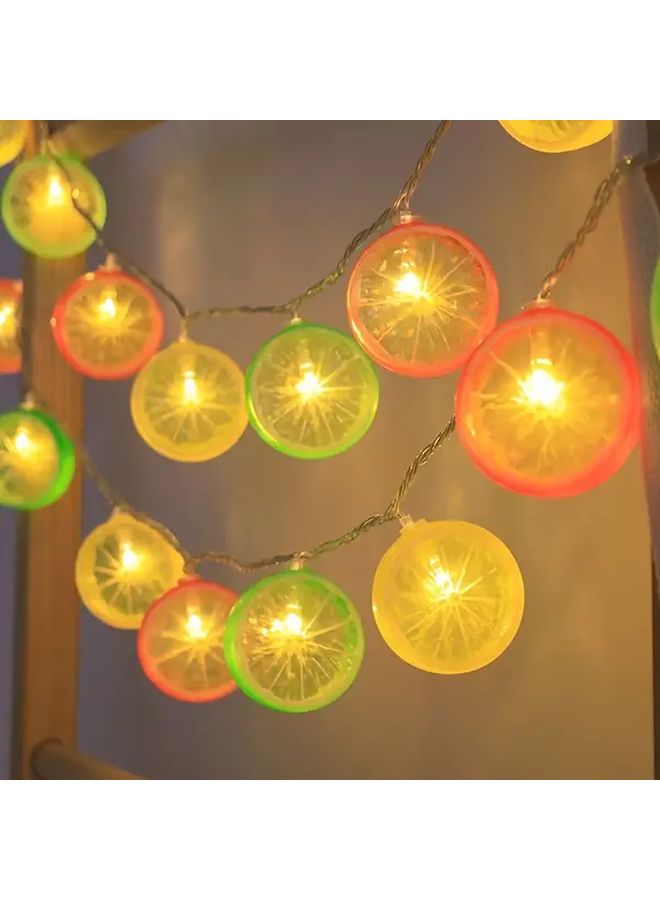 أضواء LED دافئة باللون الأبيض على شكل شرائح الليمون، 10 أضواء لتزيين الأماكن الخارجية - Image 2