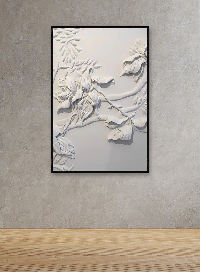 ماركتنا لوحة جدارية قماشية فنية لتزيين الحائط بتصميم تجريدي مع برواز اسود مجوف مقاس 120x80سم قطعة واحدة - Image 1