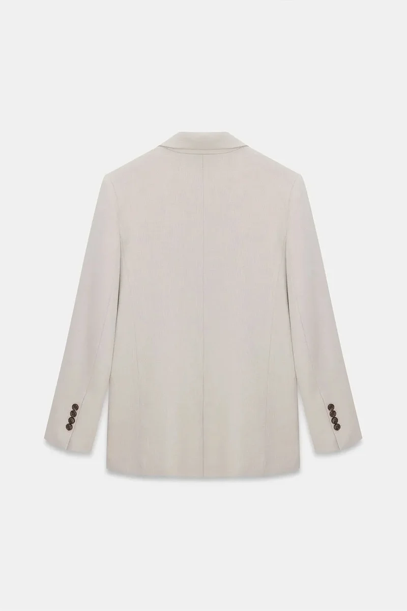 Dilvin Beige Natural DILVIN Women's Crepe Blazer Jacket for Women | Best Price UAE