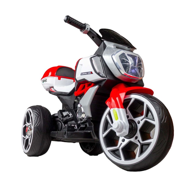 Dream Land Marshmallow Electric Rides-on Motorcycle with 3 Wheels - Red - FB-6189 - Image 5