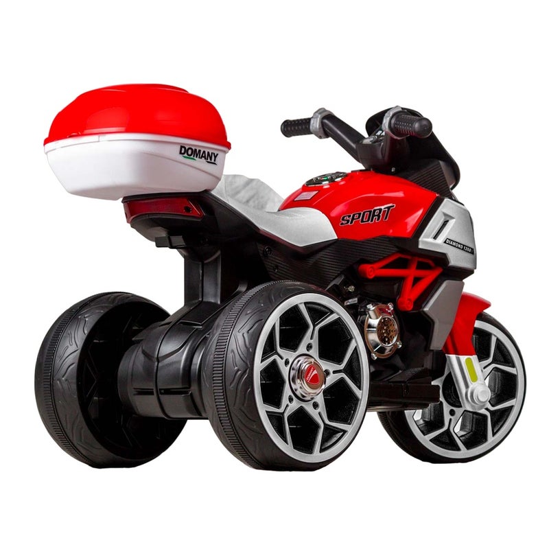 Dream Land Marshmallow Electric Rides-on Motorcycle with 3 Wheels - Red - FB-6189 - Image 3