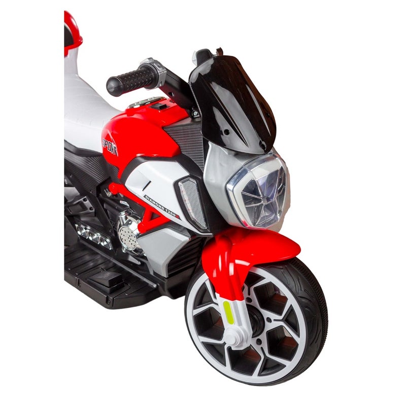Dream Land Marshmallow Electric Rides-on Motorcycle with 3 Wheels - Red - FB-6189 - Image 4