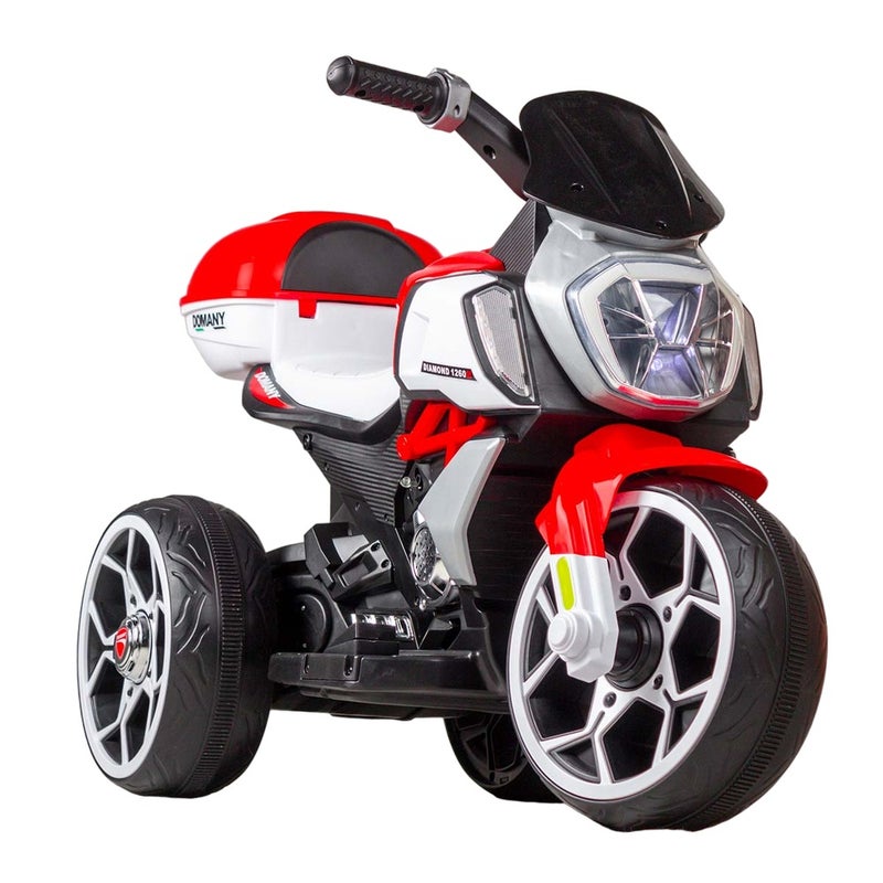 Dream Land Marshmallow Electric Rides-on Motorcycle with 3 Wheels - Red - FB-6189 - Image 1