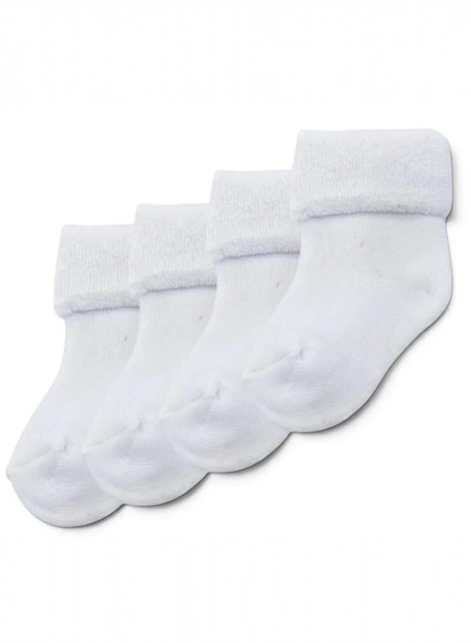 Victor And Jane White Baby Plain Ankle Socks - 4 Pack