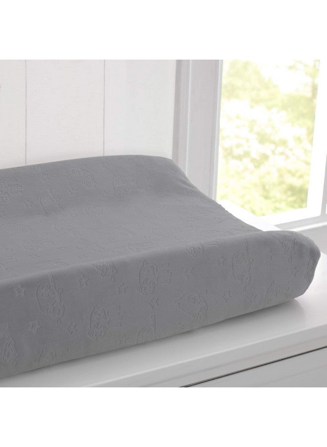 Delta CHILDREN Serta Perfect Sleeper Contoured Changing Pad with Plush Cover, Grey - Image 1
