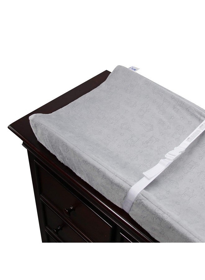 Delta CHILDREN Serta Perfect Sleeper Contoured Changing Pad with Plush Cover, Grey - Image 4