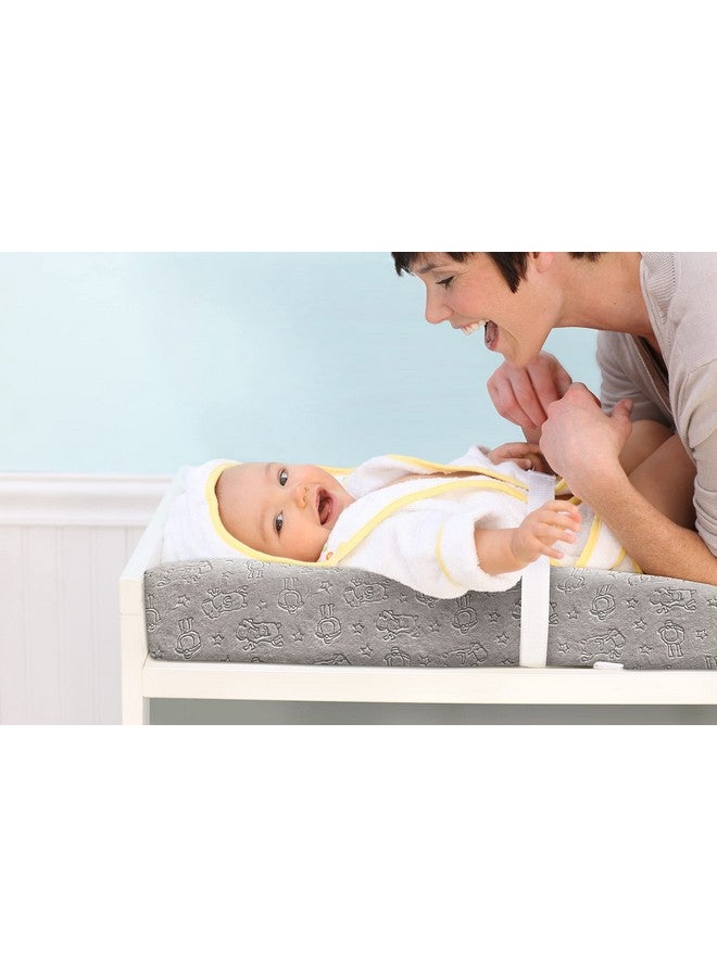 Delta CHILDREN Serta Perfect Sleeper Contoured Changing Pad with Plush Cover, Grey - Image 3