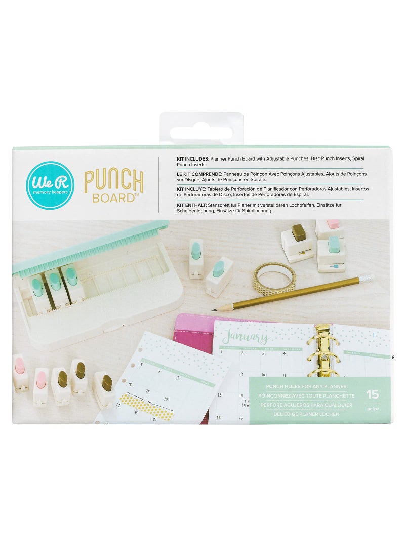We R Memory Keepers We R Memory Keepers Punch Board Bundle Planner Punch, 15 Piece, Paper, Cardstock, Scrapbooking, Journaling, DIY Crafting Projects, Card Making  - Image 2